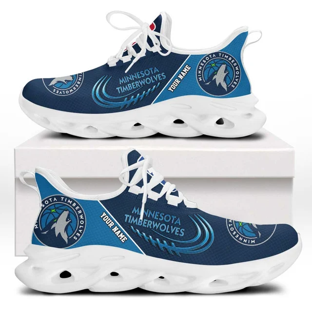 LIMITED EDITION - NEW CUSTOMIZED NBA05 MTW MINNESOTA TIMBERWOLVES PREMIUM CLUNKY SNEAKERS