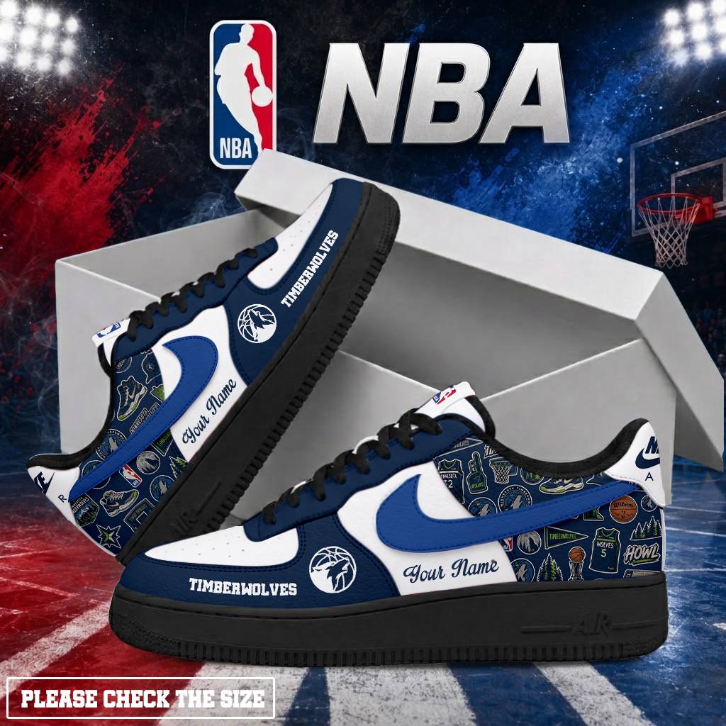 LIMITED EDITION - NEW CUSTOMIZED NBA05 MTW MINNESOTA TIMBERWOLVES AF1 SHOES