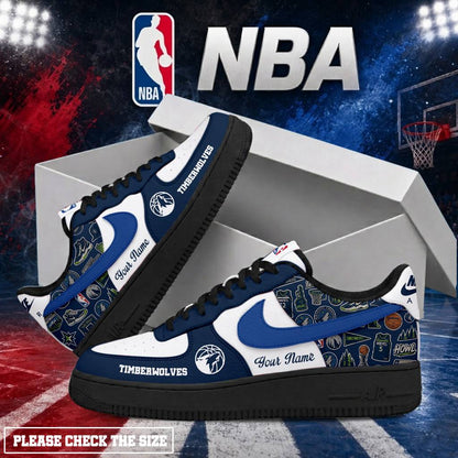 LIMITED EDITION - NEW CUSTOMIZED NBA05 MTW MINNESOTA TIMBERWOLVES AF1 SHOES
