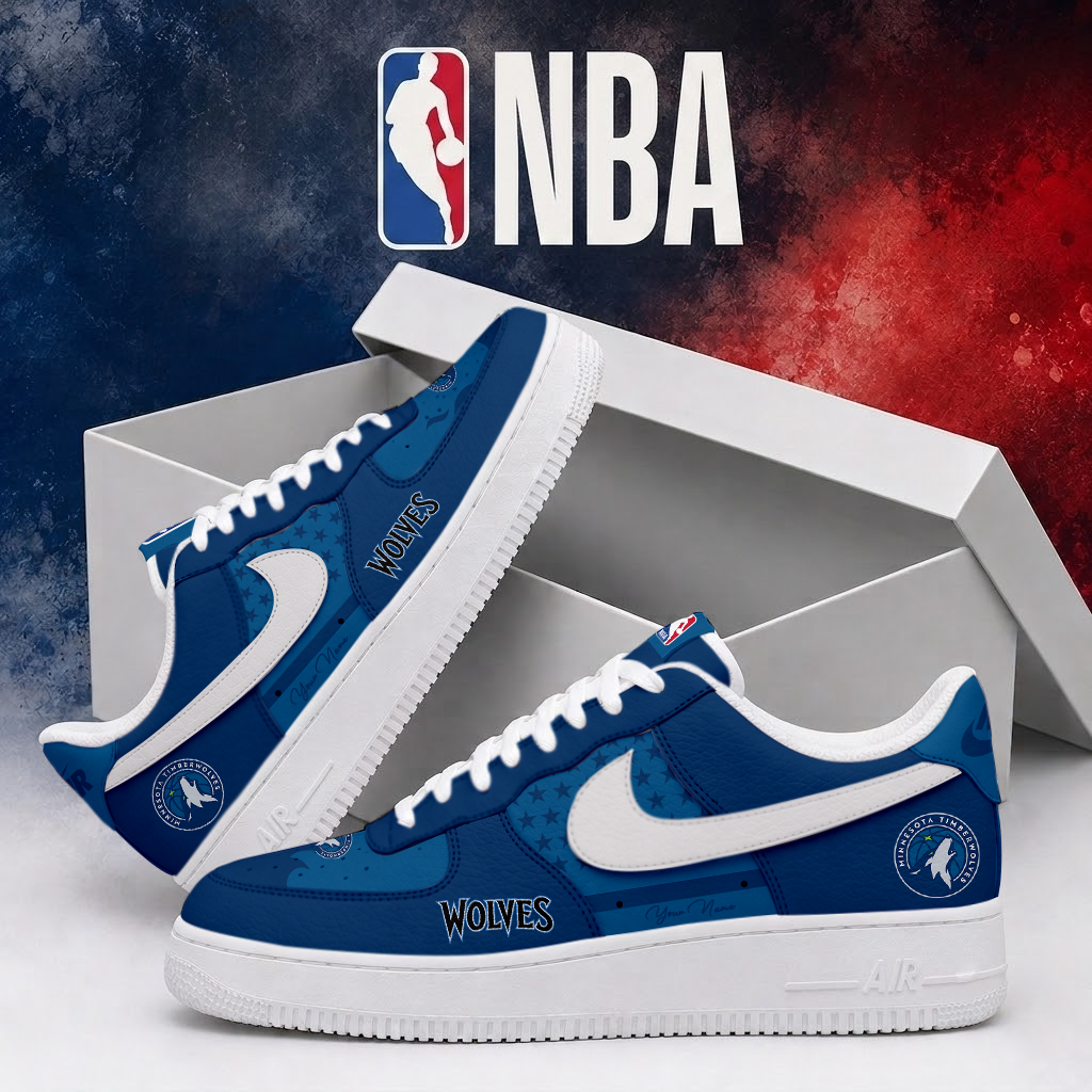 LIMITED EDITION - NEW CUSTOMIZED NBA05 MTW MINNESOTA TIMBERWOLVES AF1 SHOES