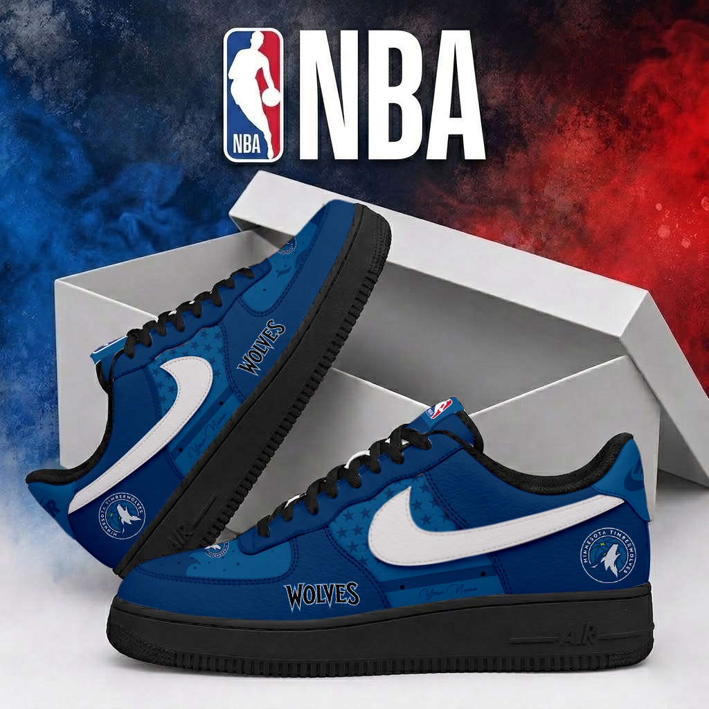 LIMITED EDITION - NEW CUSTOMIZED NBA05 MTW MINNESOTA TIMBERWOLVES AF1 SHOES