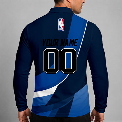 [HOT DEAL] NEW CUSTOMIZED NBA05 MTW MINNESOTA TIMBERWOLVES MEN LONG SLEEVE POLO