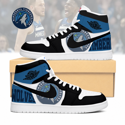 LIMITED EDITION - NEW CUSTOMIZED NBA05 MTW MINNESOTA TIMBERWOLVES AIR JORDAN SNEAKERS