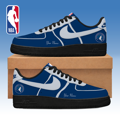 LIMITED EDITION - NEW CUSTOMIZED NBA05 MTW MINNESOTA TIMBERWOLVES AF1 SNEAKERS