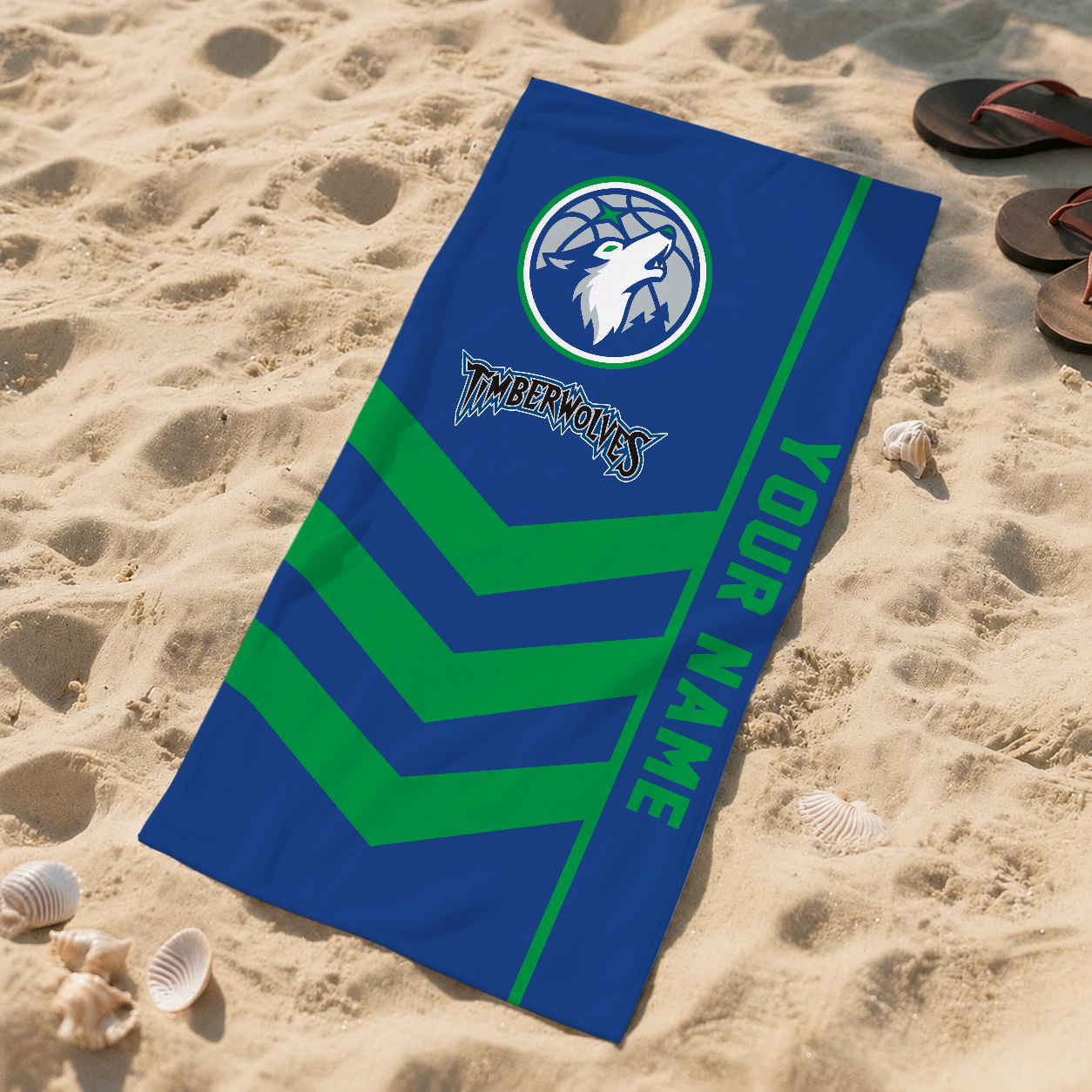 LIMITED EDITION - NEW CUSTOMIZED NBA05 MTW MINNESOTA TIMBERWOLVES BEACH TOWEL FOR FAN