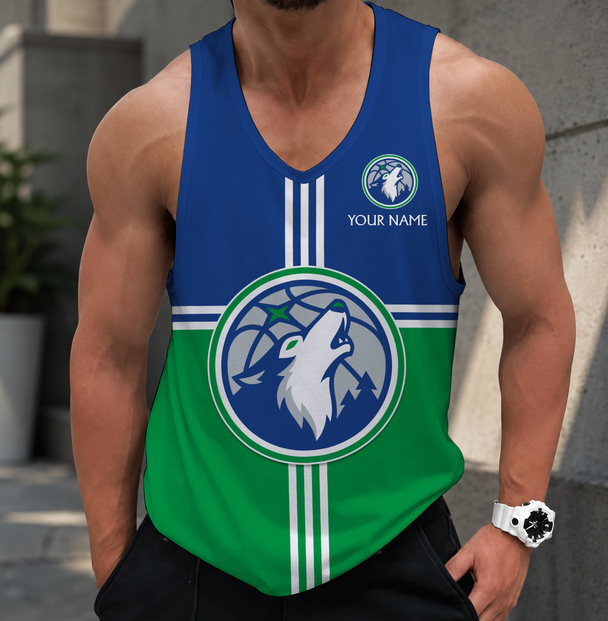 LIMITED EDITION - NEW CUSTOMIZED NBA05 MTW MINNESOTA TIMBERWOLVES MEN'S TANK TOP