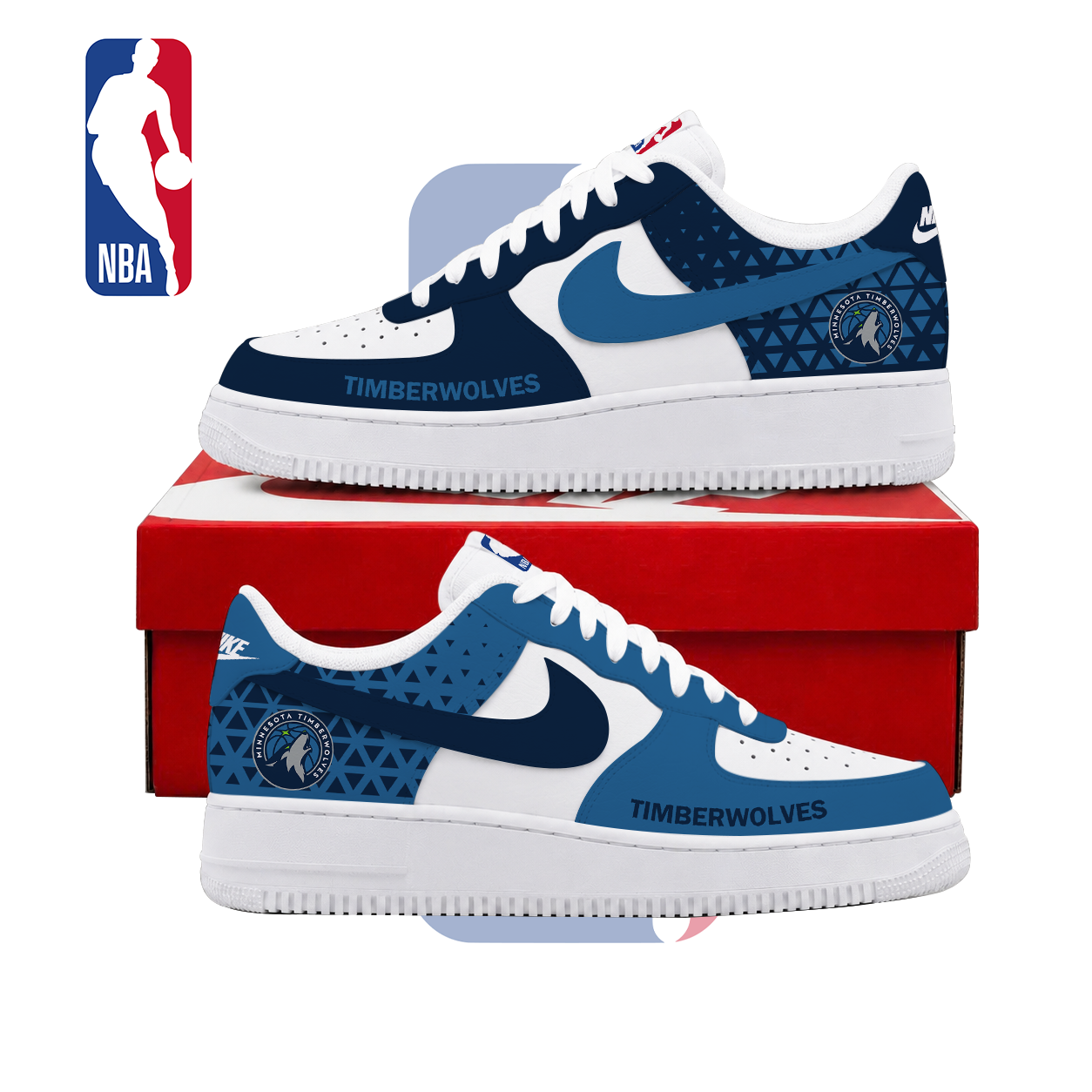 LIMITED EDITION - NEW CUSTOMIZED NBA05 MTW MINNESOTA TIMBERWOLVES AF1 SHOES