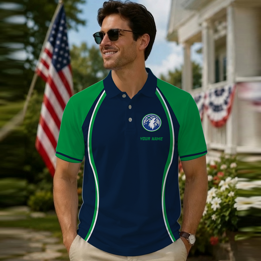 [HOT DEAL] NEW CUSTOMIZED NBA05 MTW MINNESOTA TIMBERWOLVES POLO SHIRT