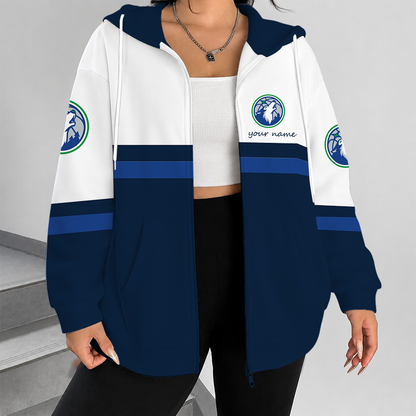 [HOT DEAL] NEW CUSTOMIZED NBA05 MTW MINNESOTA TIMBERWOLVES ZIP HOODIE