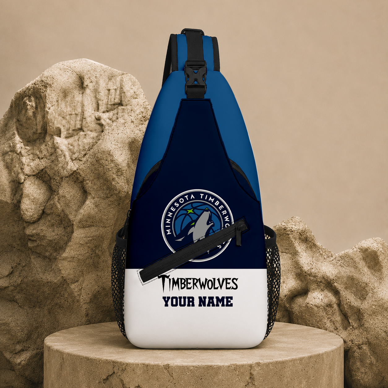 LIMITED EDITION - NEW CUSTOMIZED NBA05 MTW MINNESOTA TIMBERWOLVES SLING BAG