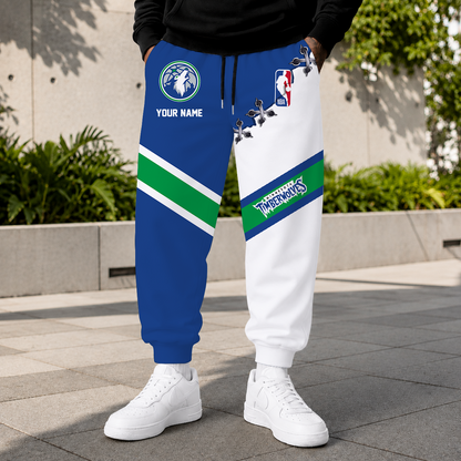 ELITE EDITION - NEW CUSTOMIZED NBA05 MTW MINNESOTA TIMBERWOLVES SWEATPANTS