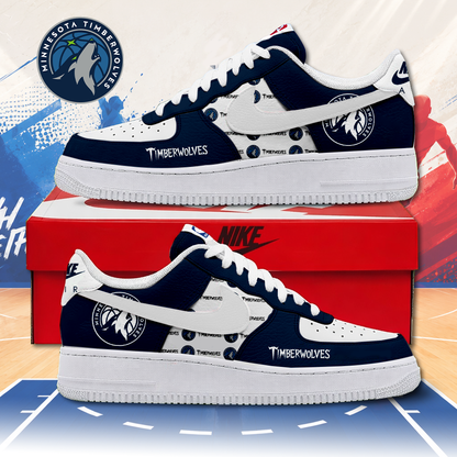 LIMITED EDITION - NEW CUSTOMIZED NBA05 MTW MINNESOTA TIMBERWOLVES AF1 SNEAKERS