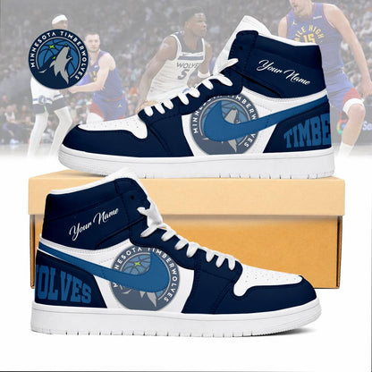 LIMITED EDITION - NEW CUSTOMIZED NBA05 MTW MINNESOTA TIMBERWOLVES AIR JORDAN SNEAKERS