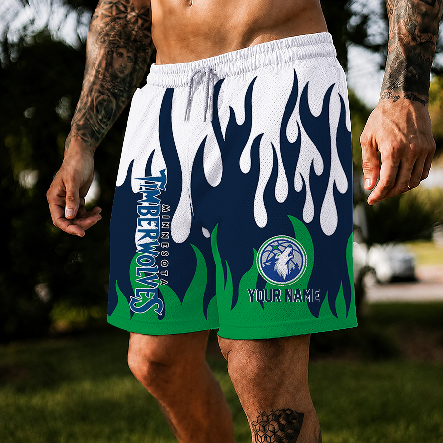 [HOT DEAL] NEW CUSTOMIZED NBA05 MTW MINNESOTA TIMBERWOLVES SHORT PANTS