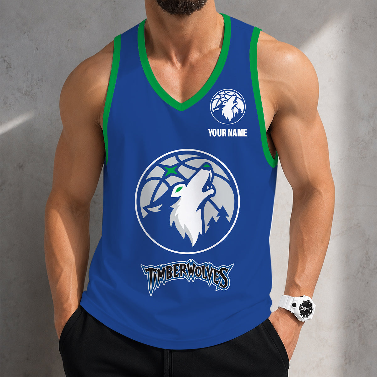 LIMITED EDITION - NEW CUSTOMIZED NBA05 MTW MINNESOTA TIMBERWOLVES UNISEX TANK TOP