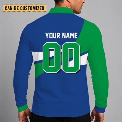 [HOT DEAL] NEW CUSTOMIZED NBA05 MTW MINNESOTA TIMBERWOLVES MEN LONG SLEEVE POLO