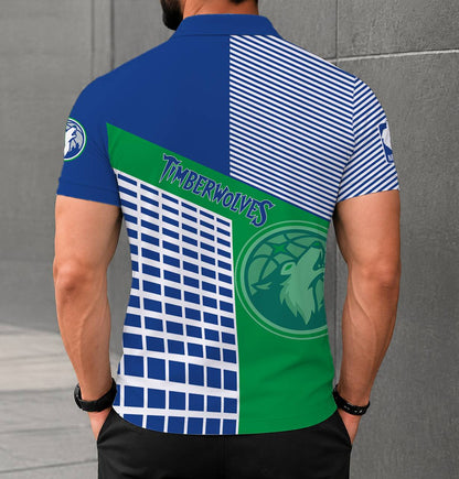 LIMITED EDITION - NEW CUSTOMIZED NBA05 MTW MINNESOTA TIMBERWOLVES POLO SHIRT