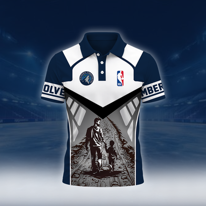 LIMITED EDITION - NEW CUSTOMIZED NBA05 MTW MINNESOTA TIMBERWOLVES POLO SHIRT