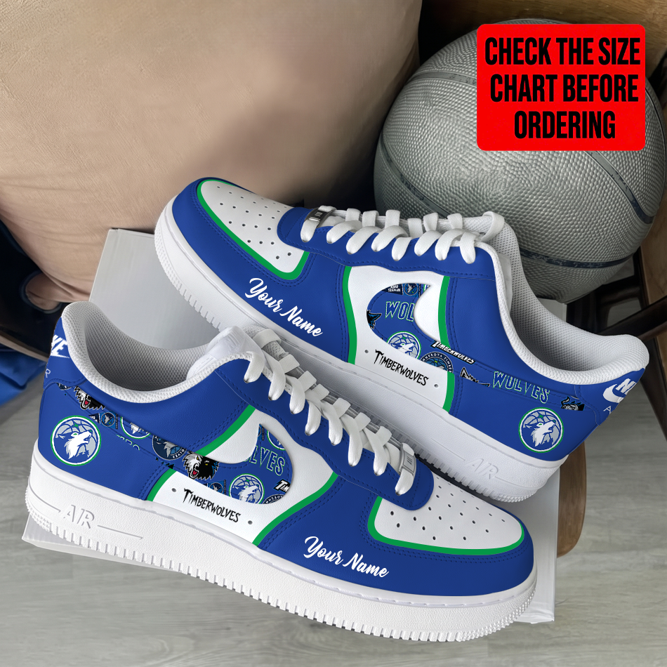 LIMITED EDITION - NEW CUSTOMIZED NBA05 MTW MINNESOTA TIMBERWOLVES AF1 SHOES