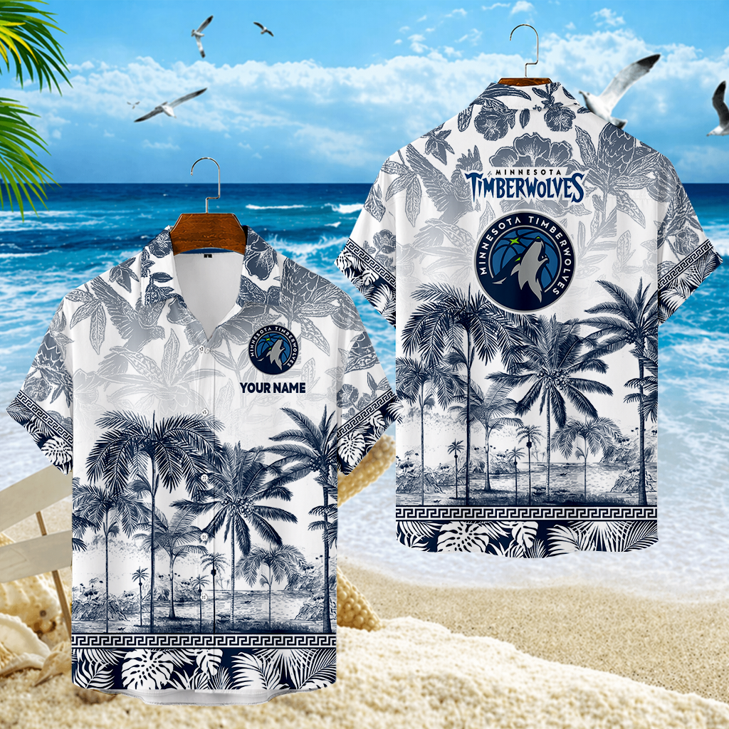 FINAL CLEARANCE - NEW CUSTOMIZED NBA05 MTW MINNESOTA TIMBERWOLVES UNISEX HAWAIIAN SHIRT