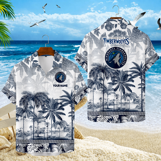 FINAL CLEARANCE - NEW CUSTOMIZED NBA05 MTW MINNESOTA TIMBERWOLVES UNISEX HAWAIIAN SHIRT