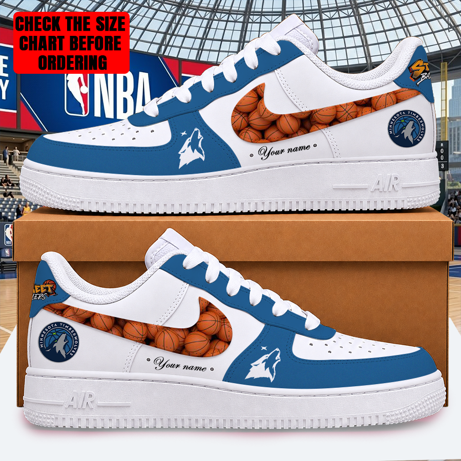 LIMITED EDITION - NEW CUSTOMIZED NBA05 MTW MINNESOTA TIMBERWOLVES AF1 SHOES