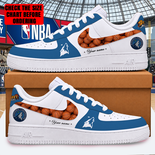 LIMITED EDITION - NEW CUSTOMIZED NBA05 MTW MINNESOTA TIMBERWOLVES AF1 SHOES