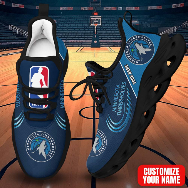 LIMITED EDITION - NEW CUSTOMIZED NBA05 MTW MINNESOTA TIMBERWOLVES PREMIUM CLUNKY SNEAKERS