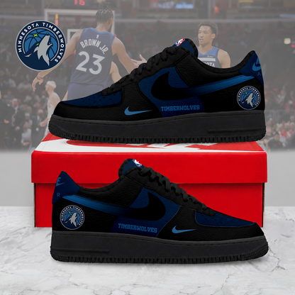 LIMITED EDITION - NEW CUSTOMIZED NBA05 MTW MINNESOTA TIMBERWOLVES AF1 SNEAKERS