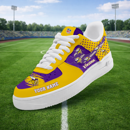 LIMITED EDITION - NEW CUSTOMIZED NFL05 MVK MINNESOTA VIKINGS AF1 SNEAKERS