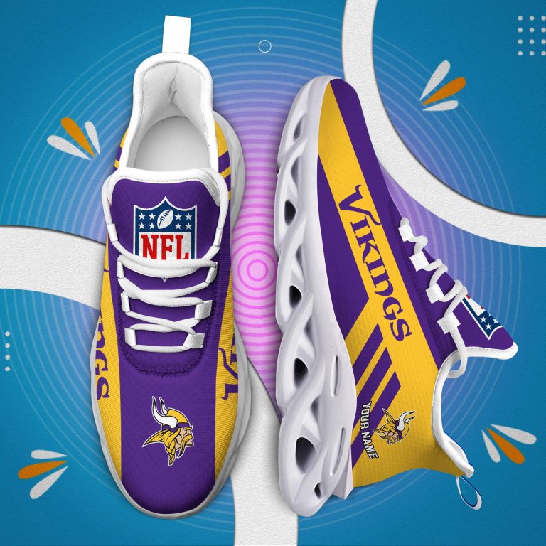 LIMITED EDITION - NEW CUSTOMIZED NFL05 MVK MINNESOTA VIKINGS UNISEX MAX SOUL SHOES