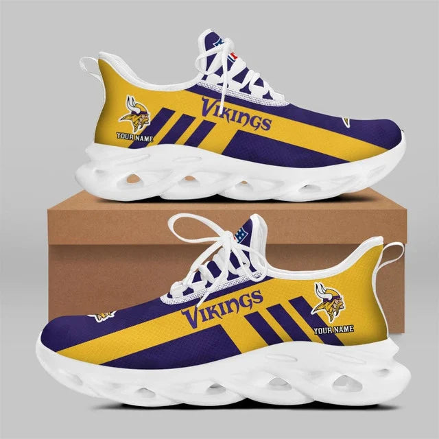 LIMITED EDITION - NEW CUSTOMIZED NFL05 MVK MINNESOTA VIKINGS UNISEX MAX SOUL SHOES