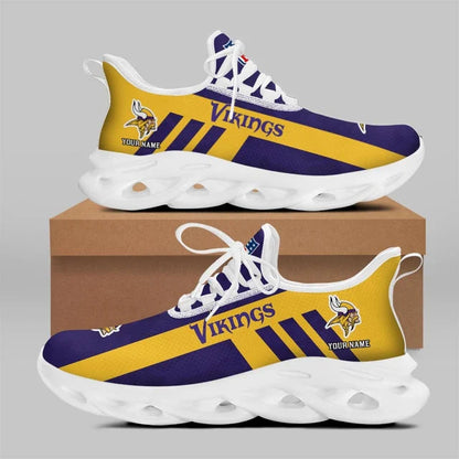 LIMITED EDITION - NEW CUSTOMIZED NFL05 MVK MINNESOTA VIKINGS UNISEX MAX SOUL SHOES