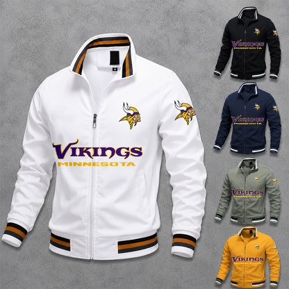 [SPECIAL OFFER] NEW CUSTOMIZED NFL05 MVK MINNESOTA VIKINGS MEN'S CASUAL JACKET