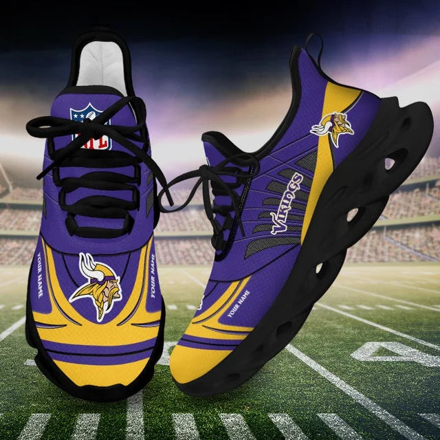 LIMITED EDITION - NEW CUSTOMIZED NFL05 MVK MINNESOTA VIKINGS UNISEX MAX SOUL SHOES