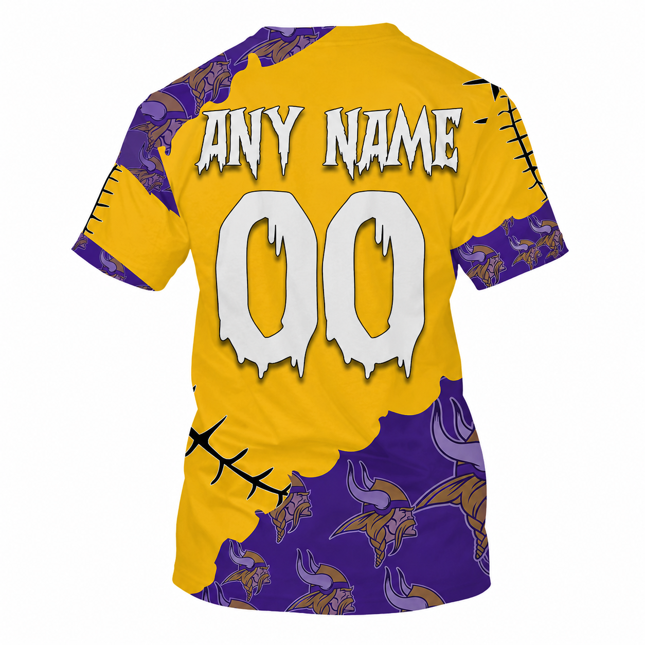 LIMITED EDITION - NEW CUSTOMIZED NFL05 MVK MINNESOTA VIKINGS HALLOWEEN SKULL APPAREL FOR FANS