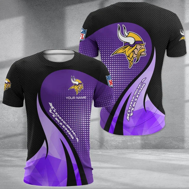 LIMITED EDITION - NEW CUSTOMIZED NFL05 MVK MINNESOTA VIKINGS POLO, T-SHIRT & SHORT PANTS SET