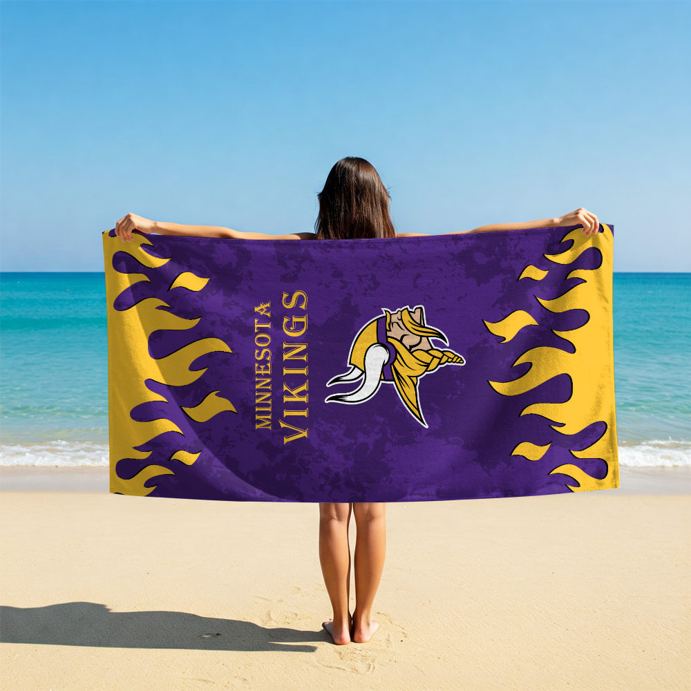 LIMITED EDITION - NEW CUSTOMIZED NFL05 MVK MINNESOTA VIKINGS BEACH TOWEL FOR FAN