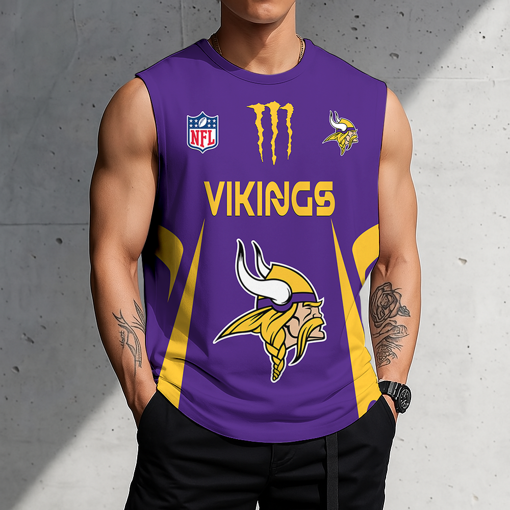 LIMITED EDITION - NEW CUSTOMIZED NFL05 MVK MINNESOTA VIKINGS MEN'S GYM SHIRT