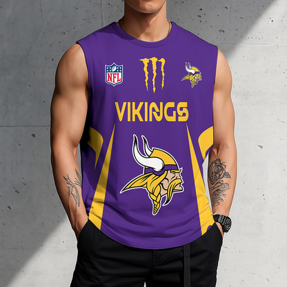 LIMITED EDITION - NEW CUSTOMIZED NFL05 MVK MINNESOTA VIKINGS MEN'S GYM SHIRT