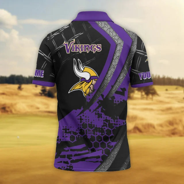 LIMITED EDITION - NEW CUSTOMIZED NFL05 MVK MINNESOTA VIKINGS POLO SHIRT