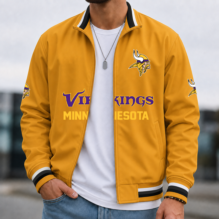 [SPECIAL OFFER] NEW CUSTOMIZED NFL05 MVK MINNESOTA VIKINGS MEN'S CASUAL JACKET