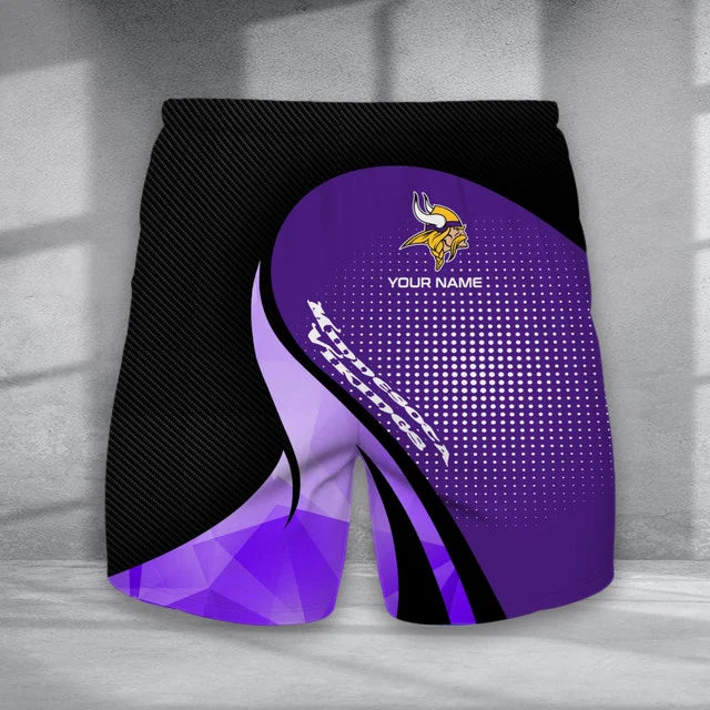 LIMITED EDITION - NEW CUSTOMIZED NFL05 MVK MINNESOTA VIKINGS POLO, T-SHIRT & SHORT PANTS SET
