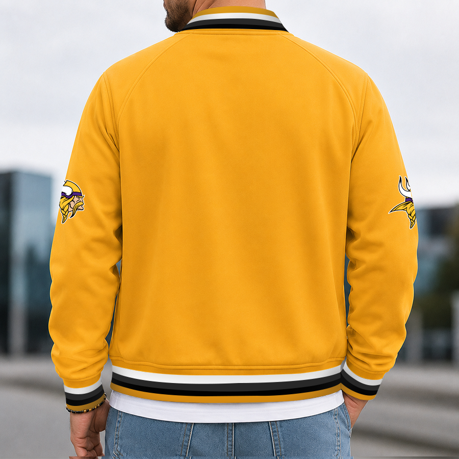 [SPECIAL OFFER] NEW CUSTOMIZED NFL05 MVK MINNESOTA VIKINGS MEN'S CASUAL JACKET
