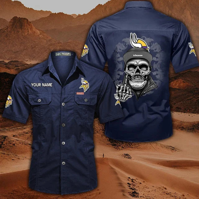 [SPECIAL OFFER] NEW CUSTOMIZED NFL05 MVK MINNESOTA VIKINGS MUTICOLOR MEN'S CARGO SHIRT