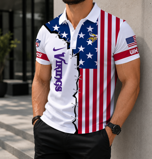 LIMITED EDITION - NEW CUSTOMIZED NFL05 MVK MINNESOTA VIKINGS POLO SHIRT, ZIP POLO SHIRT & T-SHIRTS