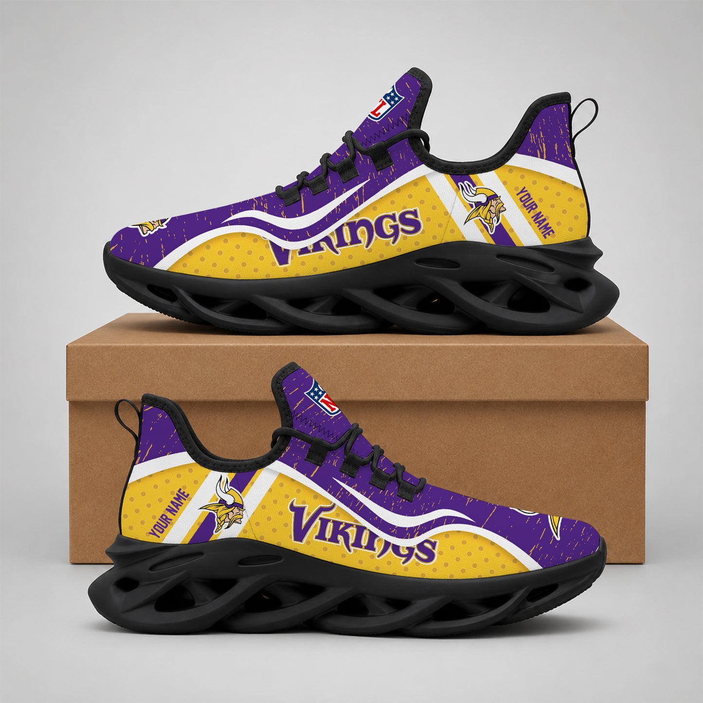 SPECIAL EDITION - NEW CUSTOMIZED NFL05 MVK MINNESOTA VIKINGS MAX SOUL SHOES