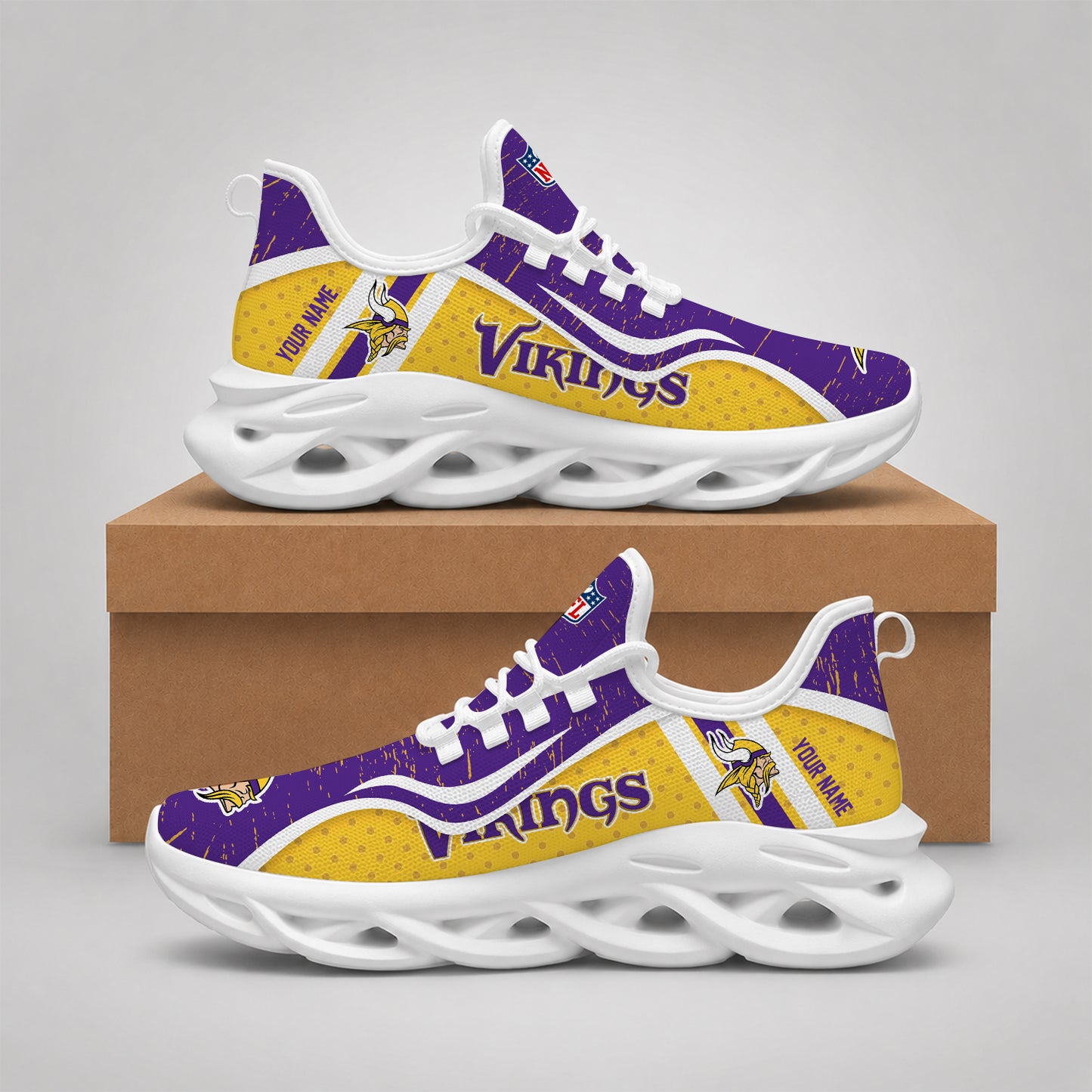 SPECIAL EDITION - NEW CUSTOMIZED NFL05 MVK MINNESOTA VIKINGS MAX SOUL SHOES