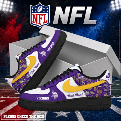 LIMITED EDITION - NEW CUSTOMIZED NFL05 MVK MINNESOTA VIKINGS AF1 SHOES