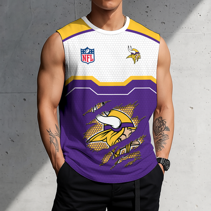LIMITED EDITION - NEW CUSTOMIZED NFL05 MVK MINNESOTA VIKINGS MEN'S GYM SHIRT